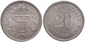 Umberto I (1878-1900) Progetto da 20 centesimi 1894 R - Luppino PP 97 NI RRRR Sigillata FDC da Angelo Bazzoni.
FDC