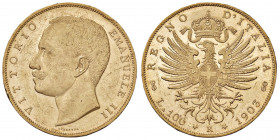 Vittorio Emanuele III (1900-1946) 100 Lire 1903 - Nomisma 1045 AU RR Graffietti al D/ e al /R. Colpetti al bordo.
SPL-FDC