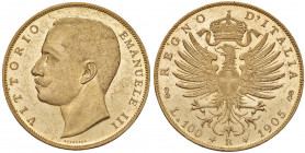 Vittorio Emanuele III (1900-1946) 100 Lire 1905 - Nomisma 1046 AU RR Minimi segnetti da contatto e minimi colpetti al bordo, ma ottimo esemplare.
qFD...