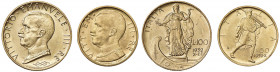 Vittorio Emanuele III (1900-1946) 100 e 50 Lire 1932 Anno X - Nomisma 1057, 1069 AU R Lotto di due monete.
qFDC