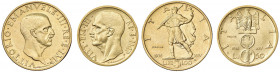Vittorio Emanuele III (1900-1946) 100 e 50 Lire 1936 Prova -Nomisma P6, P11 AU RRRR Lotto di due monete. Graffietti su entrambe le monete.
qFDC