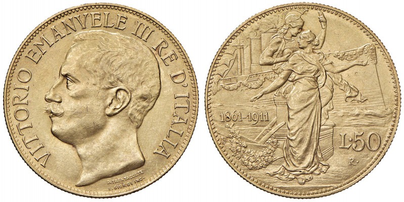 Vittorio Emanuele III (1900-1946) 50 Lire 1911 - Nomisma 1066 AU R Minimi graffi...