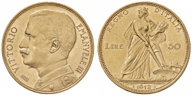Vittorio Emanuele III (1900-1946) 50 Lire 1912 - Nomisma 1063 AU R Minimi graffietti da contatto.
qFDC