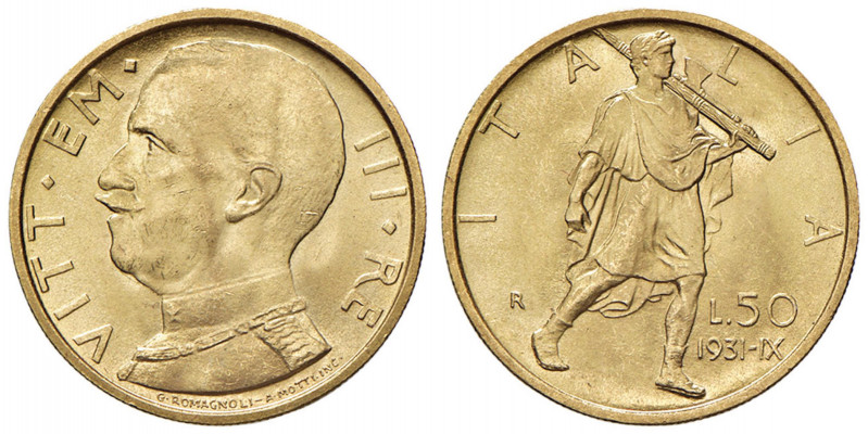 Vittorio Emanuele III (1900-1946) 50 Lire 1931 Anno IX - Nomisma 1067 AU
qFDC
