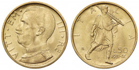 Vittorio Emanuele III (1900-1946) 50 Lire 1931 Anno IX - Nomisma 1067 AU
qFDC