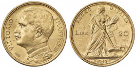 Vittorio Emanuele III (1900-1946) 20 Lire 1912 - Nomisma 1078 AU Graffietti da contatto.
SPL+