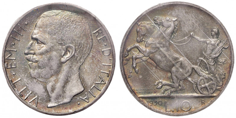 Vittorio Emanuele III (1900-1946) 10 Lire 1930 - Nomisma 1116 AG Sigillata FDC o...