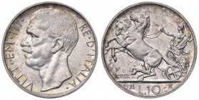 Vittorio Emanuele III (1900-1946) 10 Lire 1931 - Nomisma 1117 AG RRR Tiratura di soli 50 esemplari. Insignificante contatto al bordo.
FDC