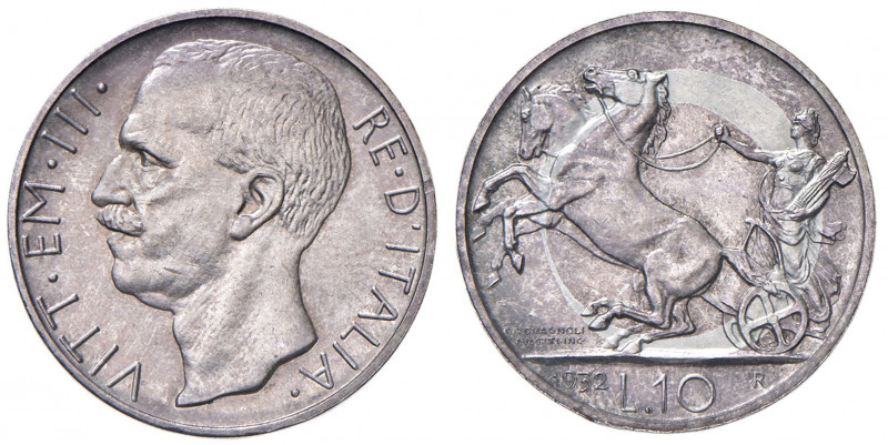 Vittorio Emanuele III (1900-1946) 10 Lire 1932 - Nomisma 1118 AG RRR Tiratura di...