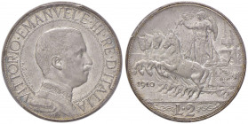 Vittorio Emanuele III (1900-1946) 2 Lire 1910 - Nomisma 1159 AG R In slab PCGS MS64 numero 384866.64/33207701. Conservazione eccezionale.
FDC