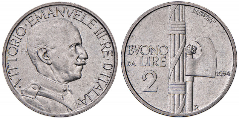 Vittorio Emanuele III (1900-1946) 2 Lire 1934 - Nomisma 1178 NI RRR Tiratura di ...
