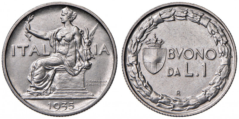 Vittorio Emanuele III (1900-1946) Lira 1935 - Nomisma 1218 NI RRR Tiratura di 50...