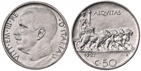 Vittorio Emanuele III (1900-1946) 50 Centesimi 1927 - Nomisma 1244 NI RRR Tiratura di 100 esemplari.
 FDC