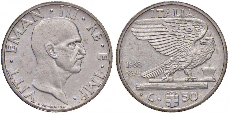Vittorio Emanuele III (1900-1946) 50 Centesimi 1938 XVII - Nomisma 1255 NI RRRR ...