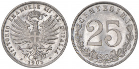 Vittorio Emanuele III (1900-1946) 25 Centesimi 1903 - Nomisma 1267 NI
FDC