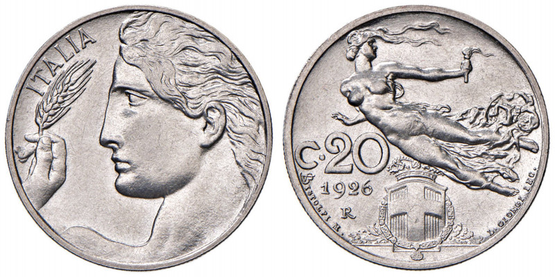 Vittorio Emanuele III (1900-1946) 20 Centesimi 1926 - Nomisma 1279 NI R Tiratura...