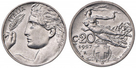 Vittorio Emanuele III (1900-1946) 20 Centesimi 1927 - Nomisma 1280 NI RRR Tiratura di 100 esemplari.
FDC