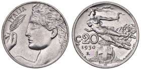 Vittorio Emanuele III (1900-1946) 20 Centesimi 1930 - Nomisma 1283 NI RRR Tiratura di 50 esemplari.
FDC