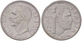 Vittorio Emanuele III (1900-1946) 20 Centesimi 1938 Anno XVII - Nomisma 1296 NI RRRR Tiratura di soli 19 esemplari. Sigillata FDC da Angelo Bazzoni.
...