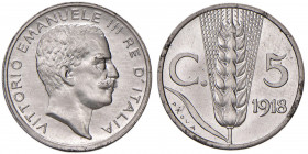 Vittorio Emanuele III (1900-1946) 5 Centesimi 1918 Prova - Luppino PP 285 FE (g 1,87) RRRR Minime ossidazioni lungo il bordo. Nel catalogo Montenegro ...