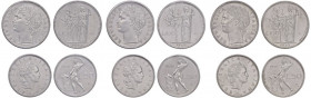 REPUBBLICA ITALIANA Serie di 6 valori da 50 e 100 Lire 1950 Prova - Luppino PP576; PP577; PP578; PP602; PP603; PP604 NI - AC - IT RRRRR Insieme eccezi...