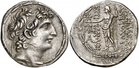 Imperio Seléucida. Antíoco VIII, Grypos (121-96 a.C.). Ceca incierta de Cilicia o Norte de Siria. Tetradracma. (S. 7143 var) (CNG. IX, 1197c). 17,54 g...