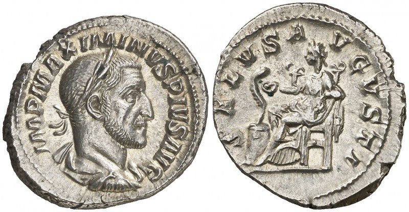 (235-236 d.C.). Maximino I. Denario. (Spink 8316) (S. 85a) (RIC. 14). 3,71 g. Be...
