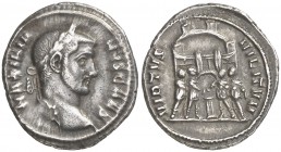 (294 d.C.). Galerio Maximiano. Roma. Argenteo. (Spink 14264) (S. 219a) (RIC. 29b). 3,15 g. Escasa. MBC/MBC+.