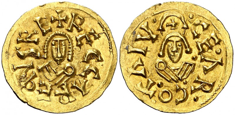 Recaredo I (586-601). Caesaraugusta (Zaragoza). Triente. (CNV. 120.17) (R.Pliego...