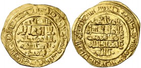 AH 452. Taifa de Sevilla. Abad al Motadid. Al Andalus. Dinar. (V. 911 bis, pág. 391) (Prieto 398c). 3,24 g. EBC-.