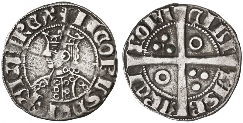 Jaume II (1291-1327). Barcelona. Croat. (Cru.V.S. 335.1 var) (Badia 52) (Cru.C.G...
