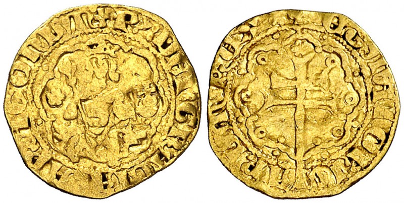 Pere III (1336-1387). Mallorca. Quart de ral d'or. (Cru.V.S. 442 var) (Cru.C.G. ...