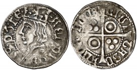 Ferran II (1479-1516). Barcelona. Croat. (Cru.V.S. 1139.2) (Cru.C.G. 3068c). 3,01 g. Rayitas. (MBC).