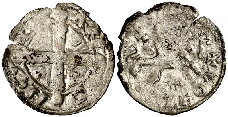 Alfonso IX (1188-1230). Cruz. Dinero. (AB. falta) (Orol falta). 0,76 g. Muy rara...