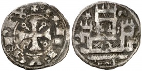 Alfonso VIII (1158-1214). Marca: ¿creciente?. Dinero. 0,78 g. Oxidaciones. Rara. (MBC-).