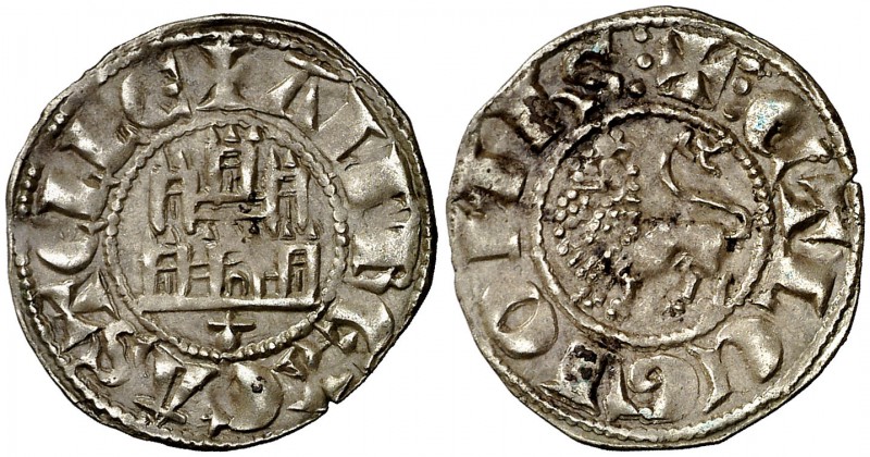 Alfonso X (1252-1284). Coruña. Dinero. (AB. 250, como pepión). 1 g. Leves manchi...