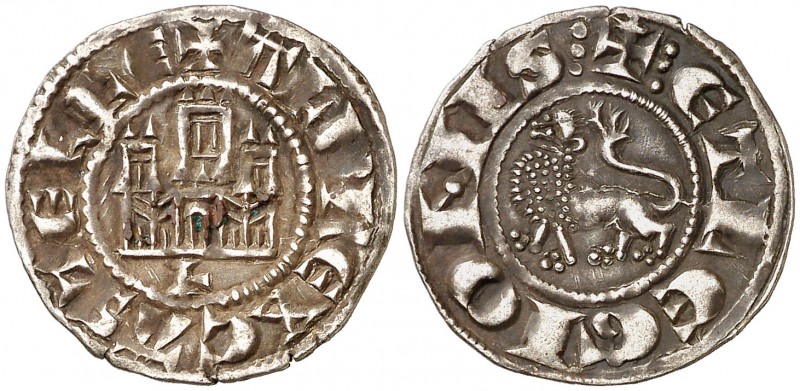 Alfonso X (1252-1284). León. Dinero. (AB. 252, como pepión). 1,06 g. Manchita. B...