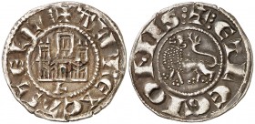 Alfonso X (1252-1284). León. Dinero. (AB. 252, como pepión). 1,06 g. Manchita. Buen ejemplar. Escasa y más así. MBC+.