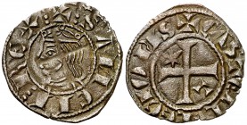 Sancho IV (1284-1295). Toledo. Miaja coronada. (AB. 314). 0,61 g. Leve defecto de cospel. MBC+.
