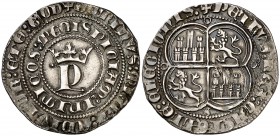 Pedro I (1350-1368). Sevilla. Real. (AB. 380). 3,16 g. La G de EGO rectificada sobre otra letra. Buen ejemplar. MBC+/EBC-.