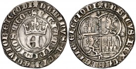 Enrique II (1368-1379). Burgos. Real. (AB. 401). 2,95 g. Buen ejemplar. MBC+.
