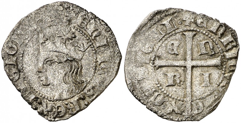 Enrique II (1368-1379). Sin marca de ceca. Cruzado. (AB. 450). 2,11 g. Buen ejem...