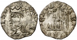 Enrique II (1368-1379). Santiago de Compostela. Cornado. (AB. 482.1). 0,76 g. Muy rara. MBC/MBC+.
