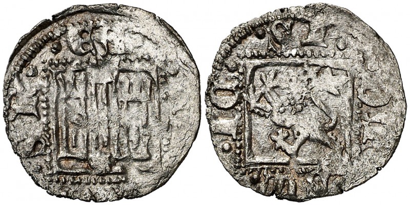 Enrique II (1368-1379). Santiago de Compostela. Novén. (AB. 497.2). 0,71 g. Rara...