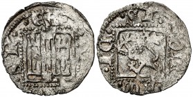 Enrique II (1368-1379). Santiago de Compostela. Novén. (AB. 497.2). 0,71 g. Rara. MBC.
