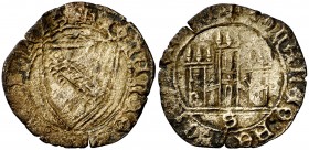 Juan II (1406-1454). Sevilla. Blanca de la banda. (AB. 631). 1,30 g. Muy rara. MBC-.