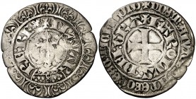 Carlos el Malo (1349-1387). Navarra. Gros. (Cru.V.S. 233 var). 2,94 g. Rara. BC+/MBC-.