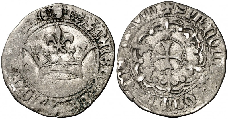 Juan y Blanca (1425-1441). Navarra. Gros. (Cru.V.S. 253) (Cru.C.G. 2949). 2,80 g...