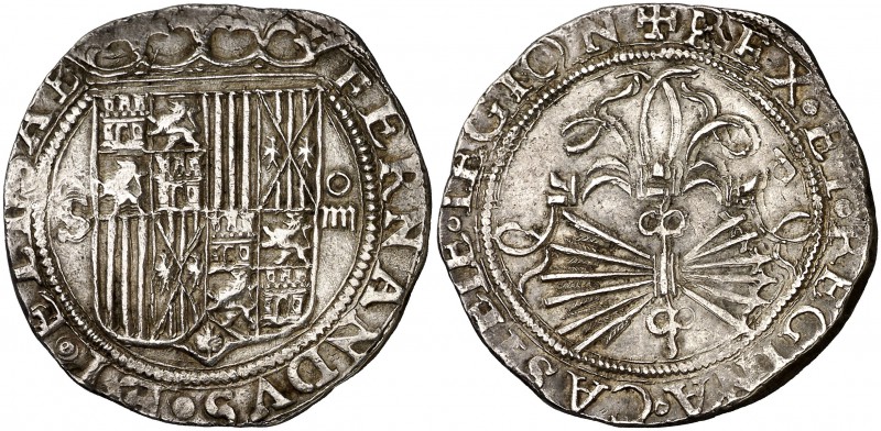 Reyes Católicos. Sevilla. . 4 reales. (Cal. 211). 13,68 g. Escudo entre S-. Buen...