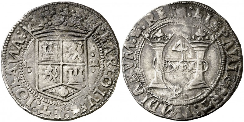 s/d. Juana y Carlos. México. R. 4 reales. (Cal. 71). 13,64 g. Leves concreciones...